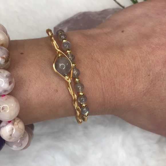 Grey Moonstone bangle - Picture 5 of 5